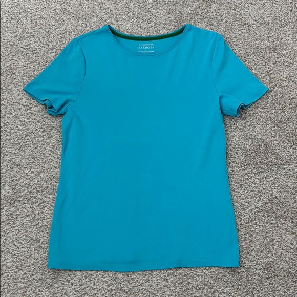 Talbots Tops - Talbots Women's Teal Pima Cotton Short Sleeve Tee.